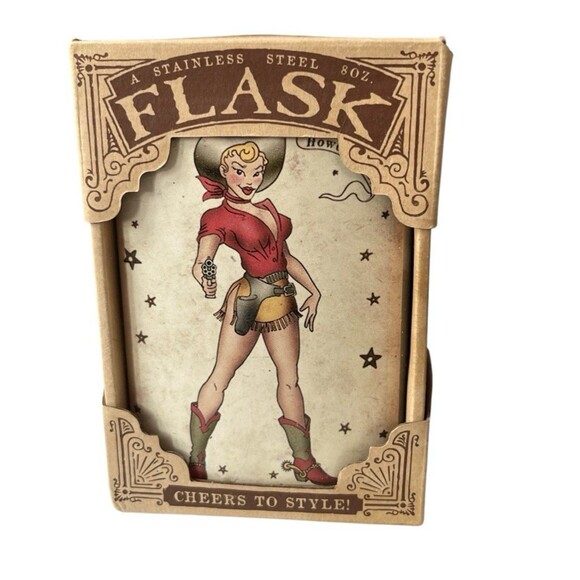 Trixie and Milo Cowgirl Stainless Steel Pocket Flask 8 oz READ - Picture 1 of 5